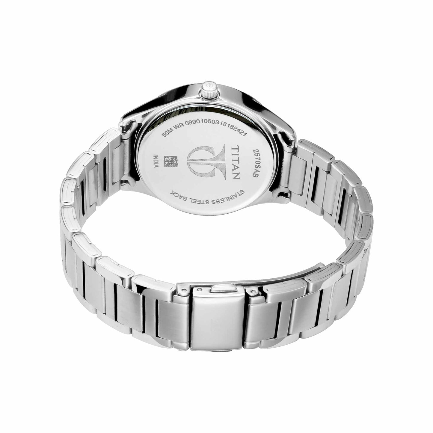 Titan Sparkle Anthracite Dial Analog with Date Stainless Steel Strap Watch for Women 2570SM07