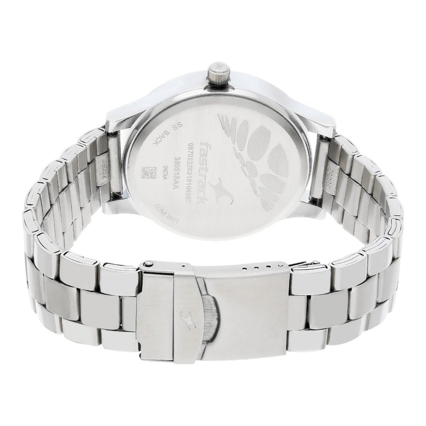 Fastrack Fundamentals Quartz Analog Blue Dial Stainless Steel Strap Watch for Guys 38051SM03