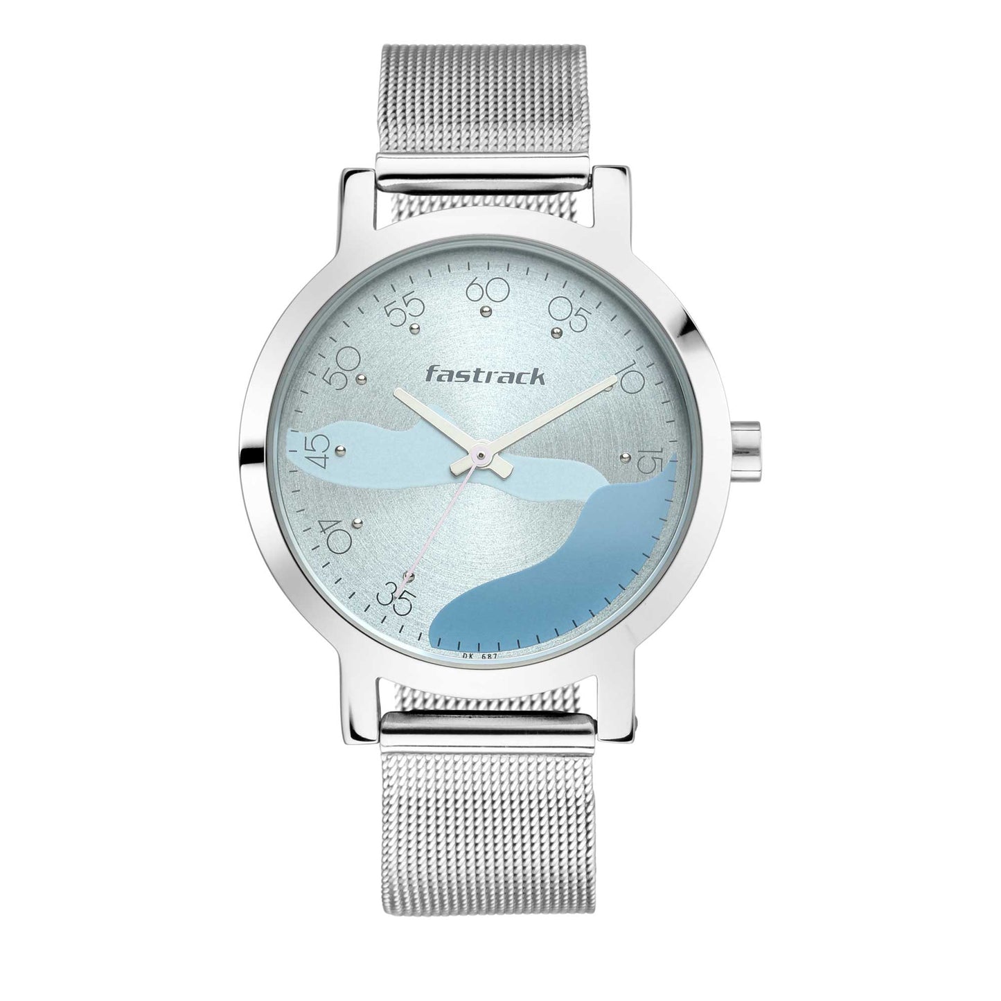 Fastrack Bare Basics Quartz Analog Blue Dial Stainless Steel Strap Watch for Girls