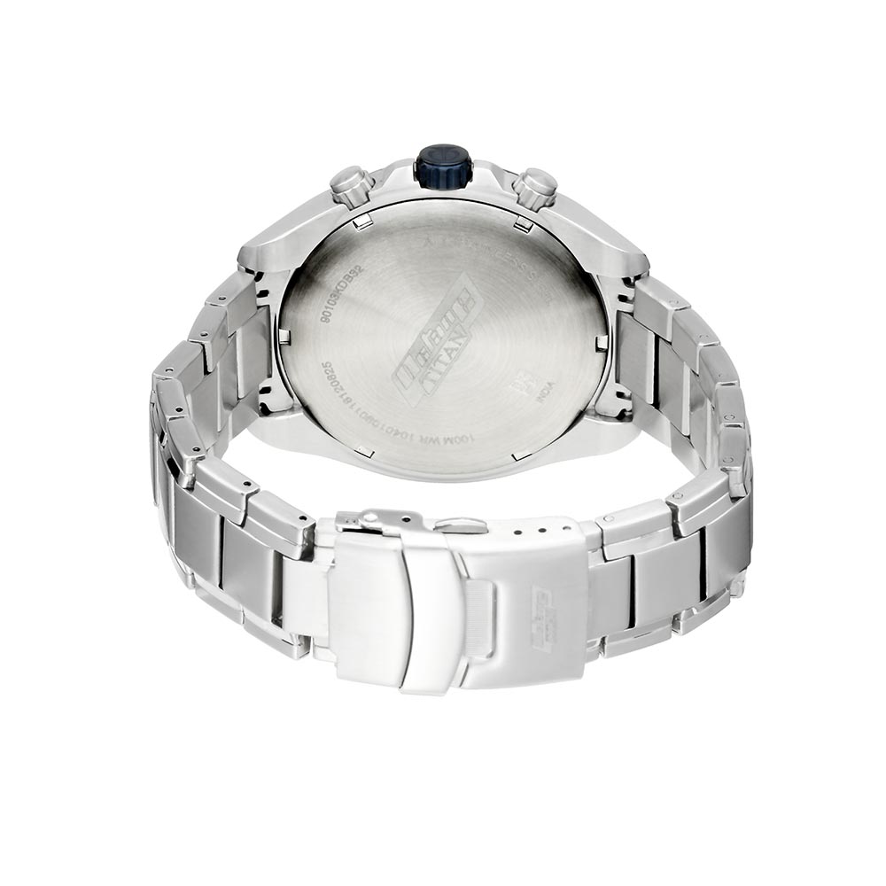Titan Octane Blue Dial Chronograph Stainless Steel Strap watch for Men 90103KM02