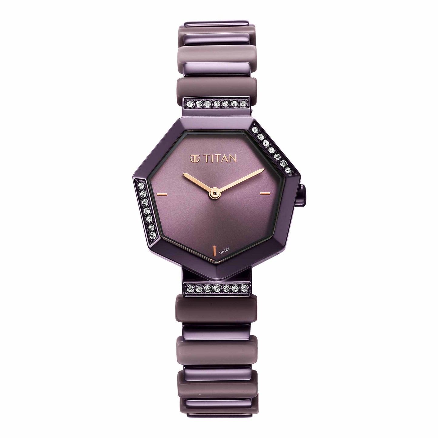 Glitz Purple Dial Metal & Plastic Strap Watch for Women
