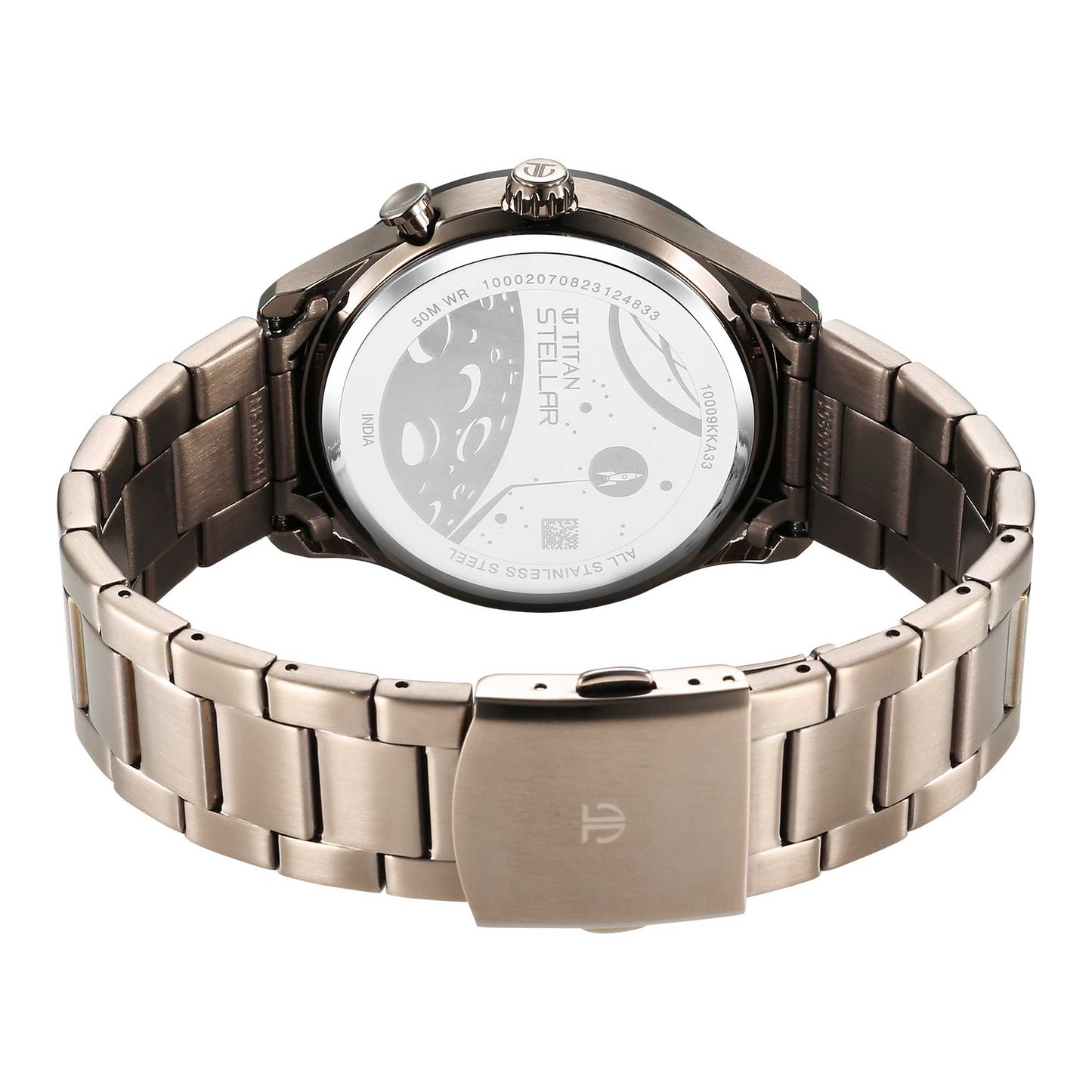 Titan Stellar Multifunction Brown Dial Brown Stainless Steel Strap Watch For Men