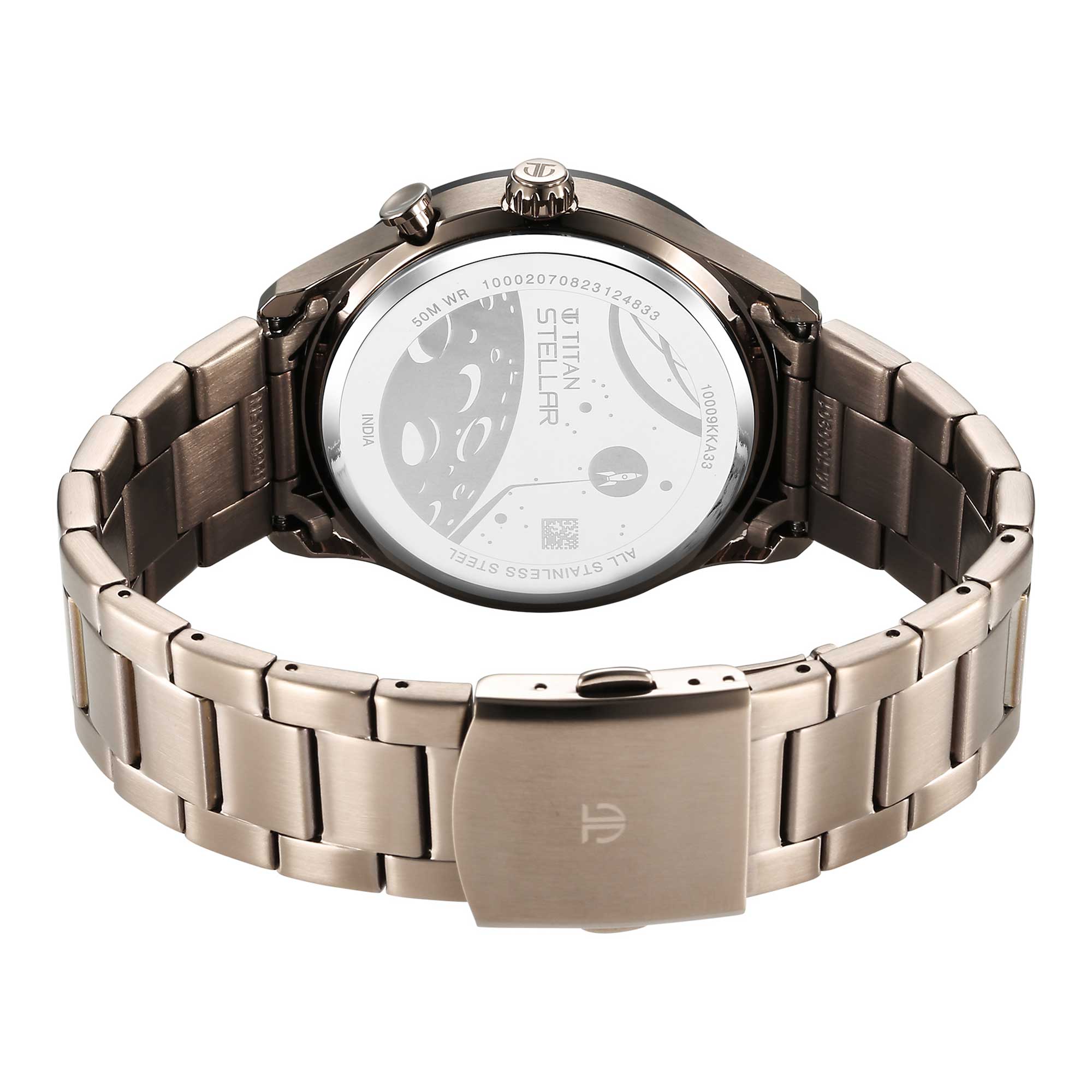 Titan Stellar Multifunction Brown Dial Brown Stainless Steel Strap Watch For Men