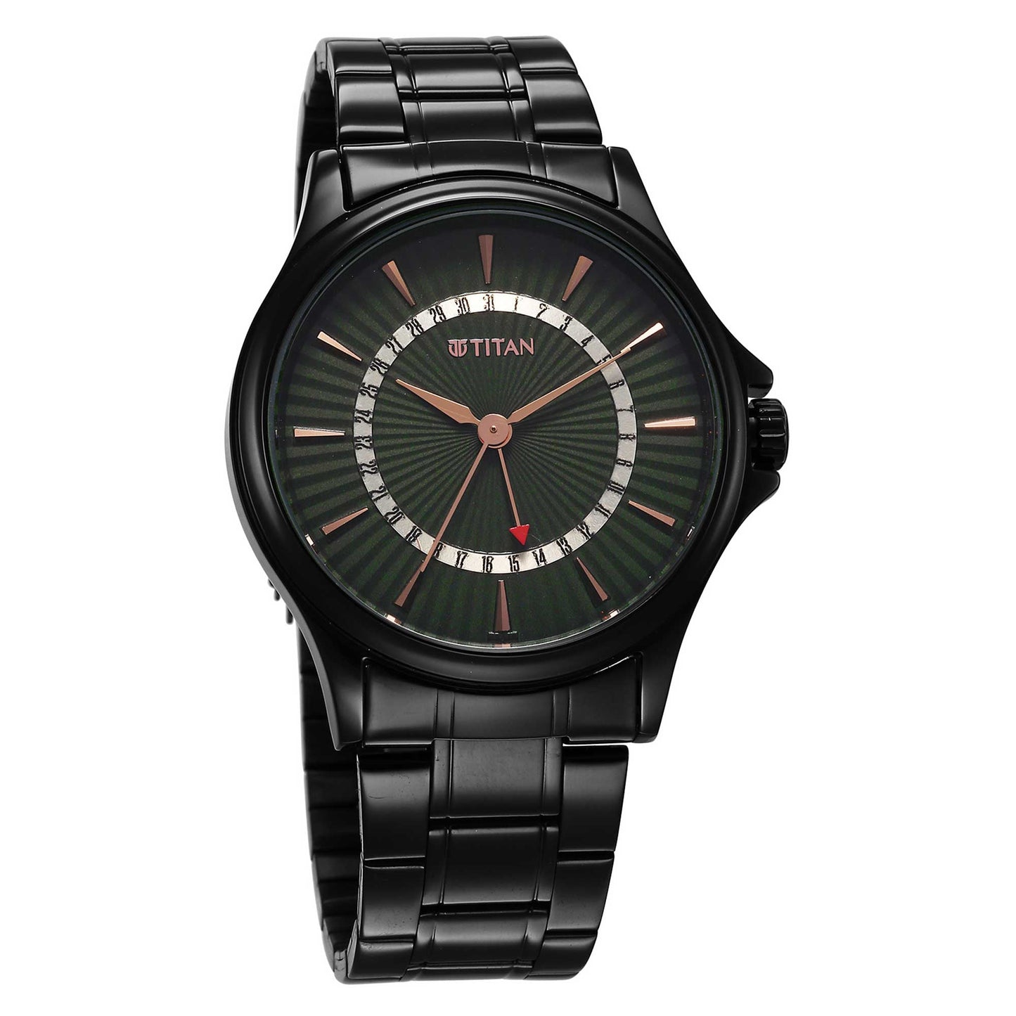 Titan Mens Karishma Strap Material Stainless Steel Dial Colour Green 10038NM01