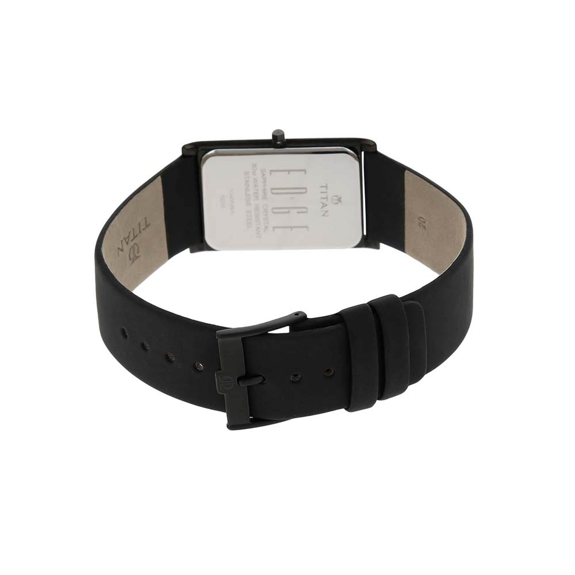 Titan Quartz Analog Black Dial Leather Strap Watch for Men 1043NL01