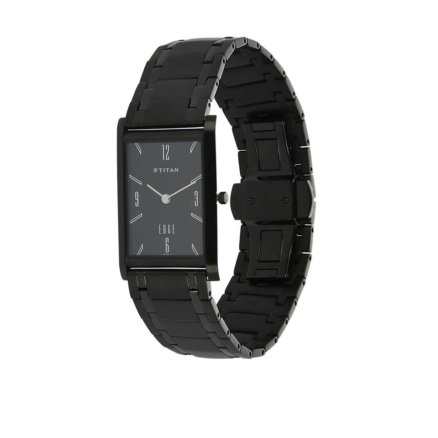 Titan Edge Black Dial Analog Stainless Steel Strap Watch for Men