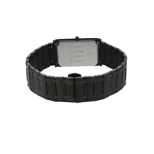Titan Edge Black Dial Analog Stainless Steel Strap Watch for Men