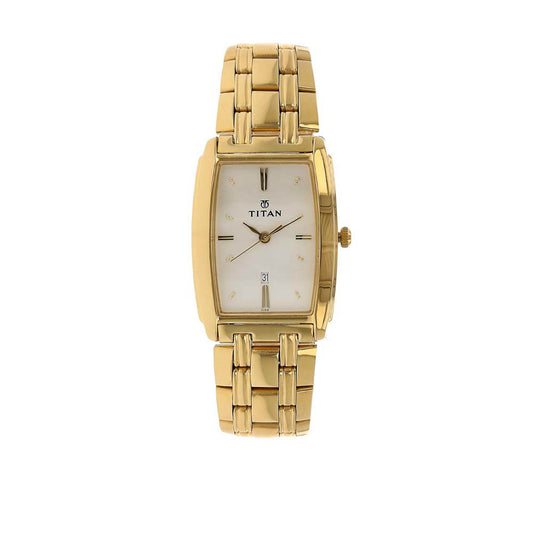 Titan Regalia White Dial Analog with Date Metal Strap watch for Men 1163YM01