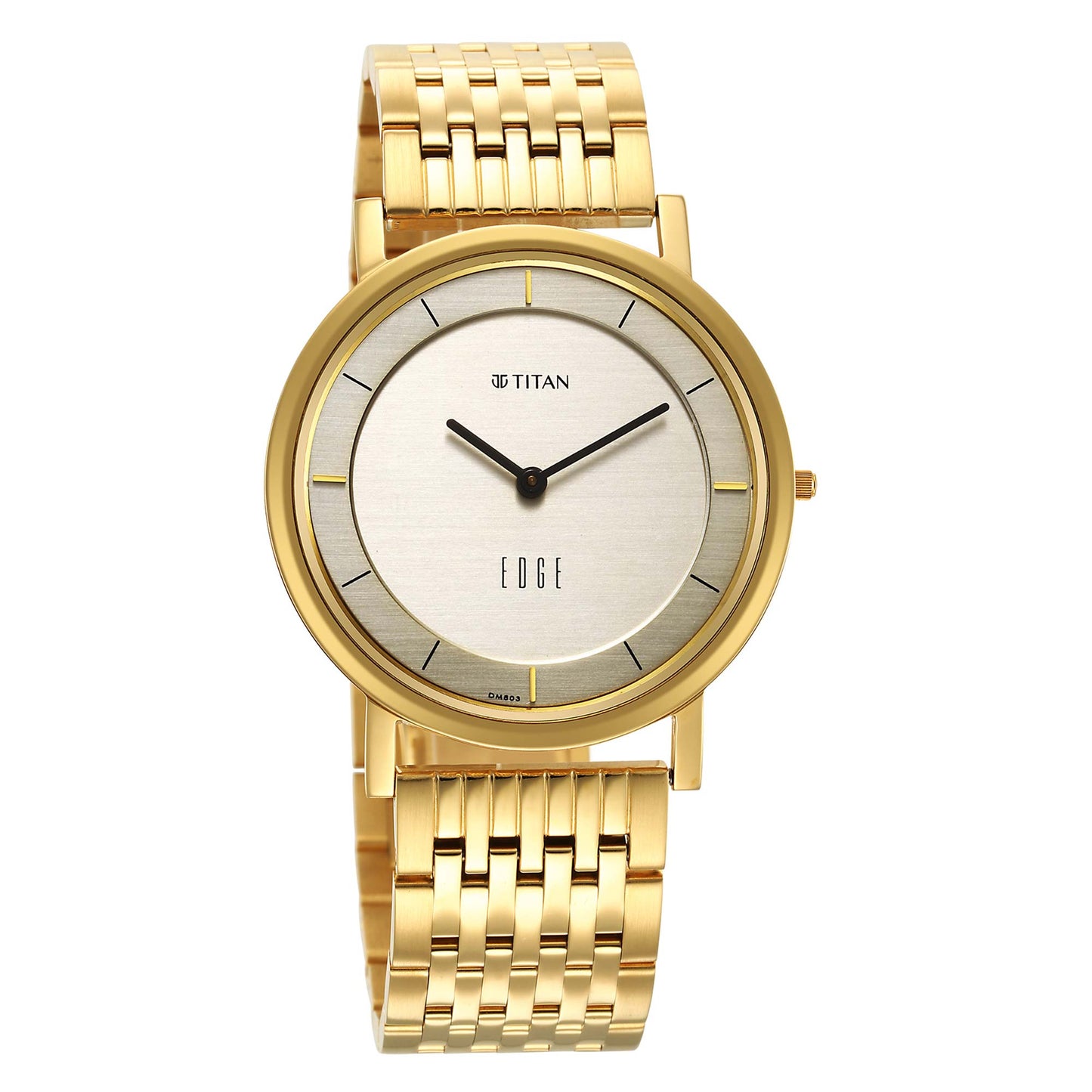 Edge Metal Yellow Dial Stainless Steel Strap Watch Men 1595YM01