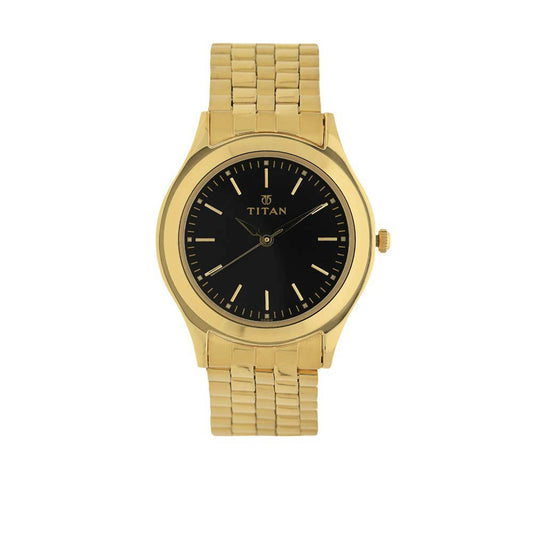 Titan Quartz Analog Black Dial Stainless Steel Strap Watch for Men 1648YM03