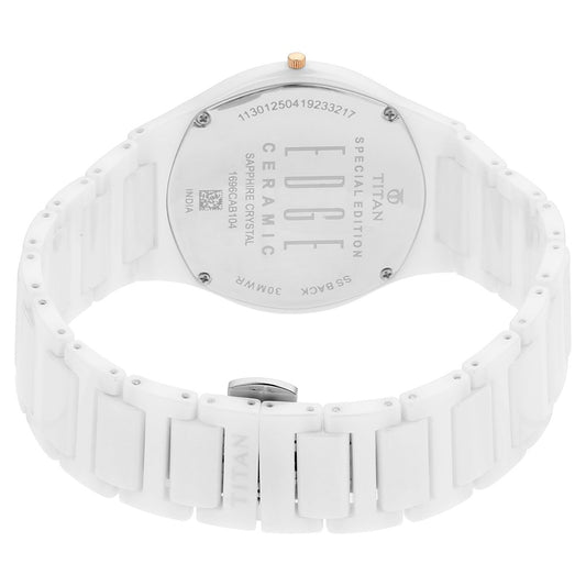 Titan Edge CeramicWhite Dial Analog Ceramic Strap watch for Men