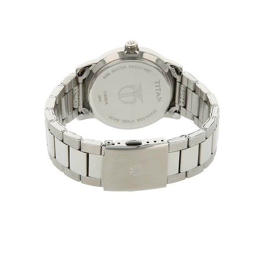 Titan Men's Urban Refinement: Sleek Blue Dial with Silver Stainless Steel Strap Watch 1730SM03