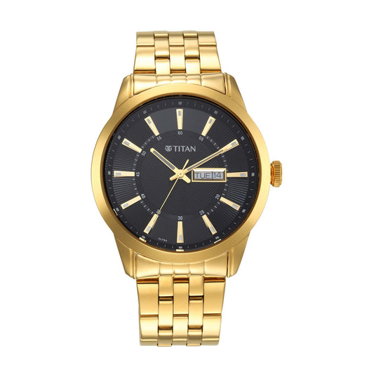 Titan Regalia Opulent Champagne Dial Analog Stainless Steel Strap watch for Men 1752YM03