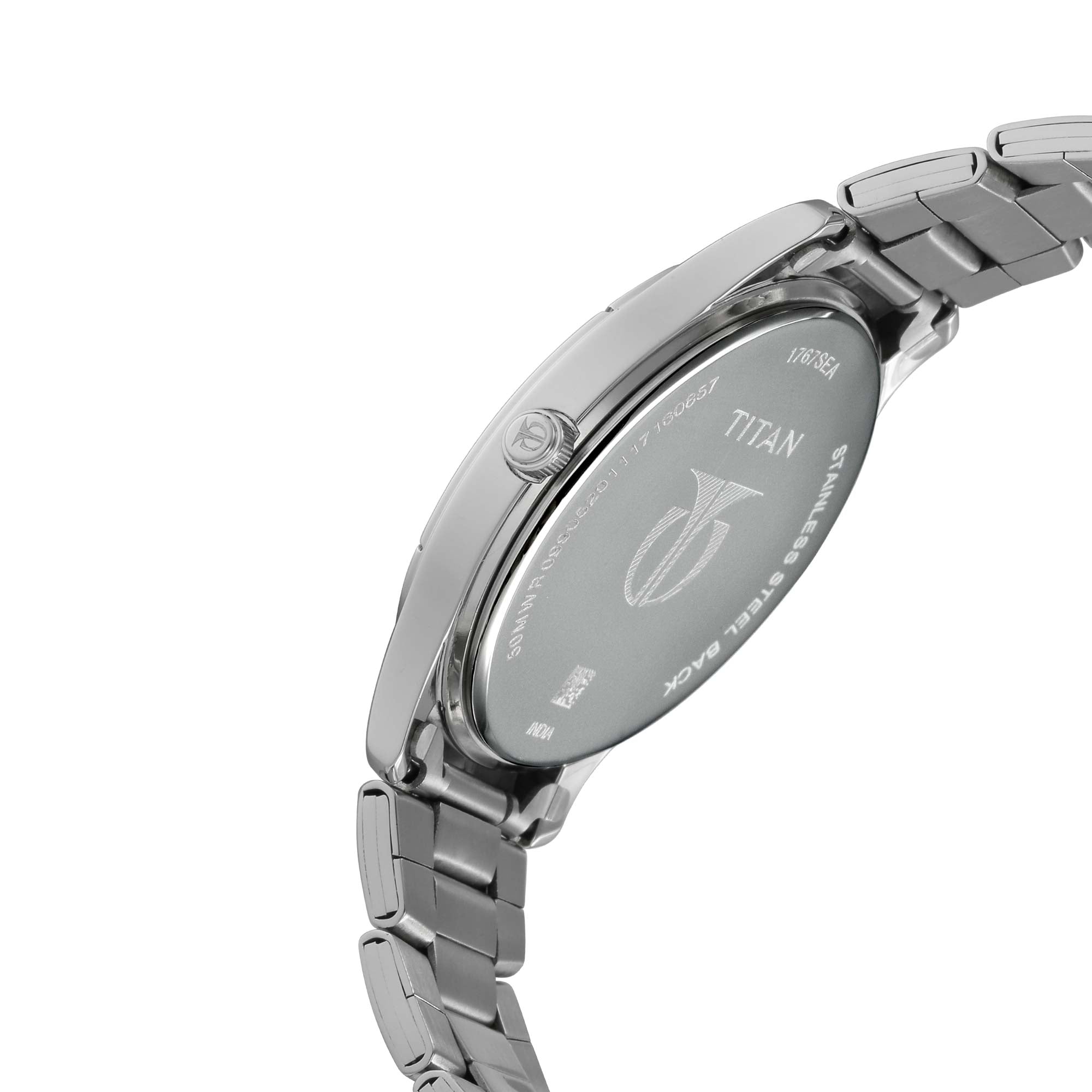 Titan Workwear White Dial Analog with Day and Date Stainless Steel Strap watch for Men 1767SM01