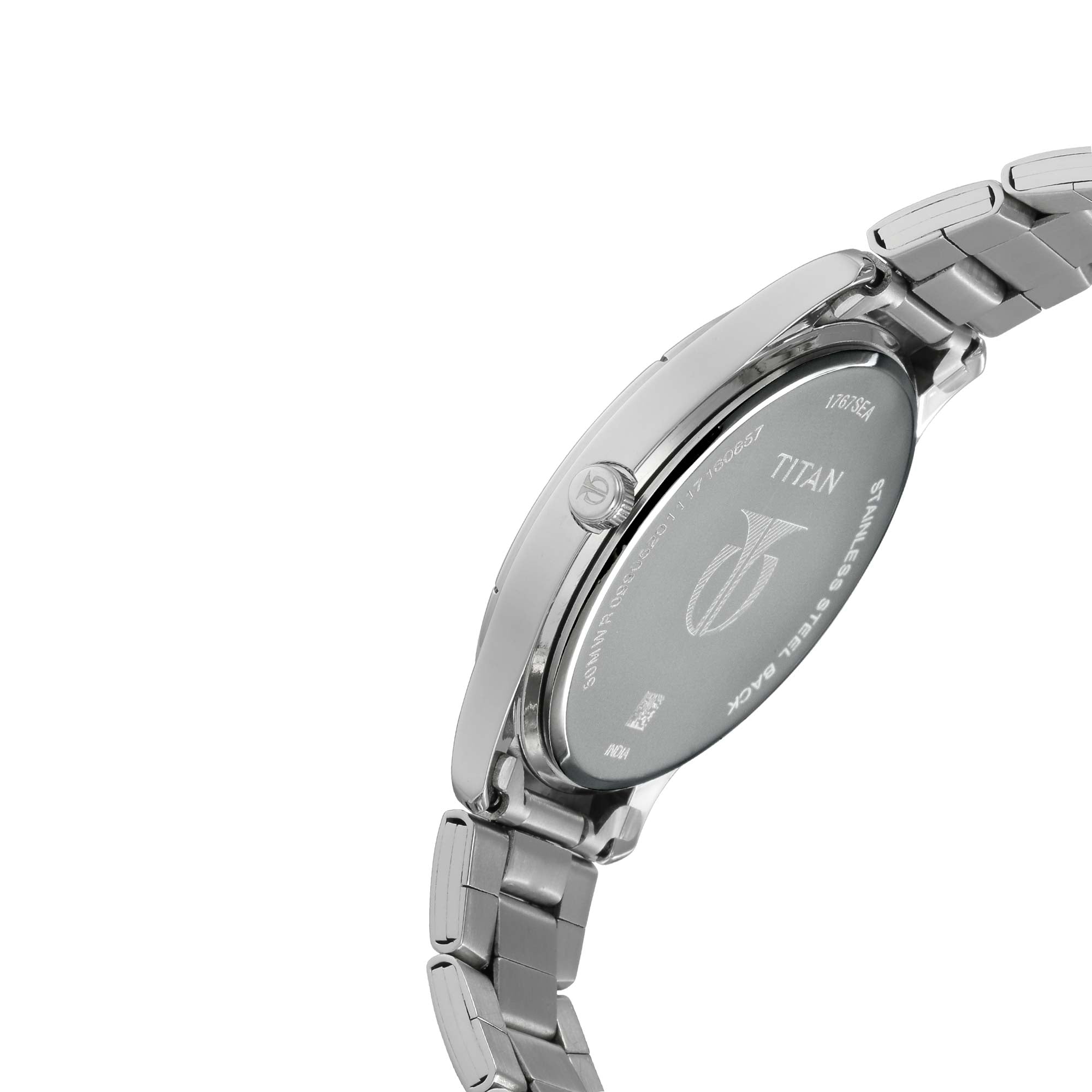Titan Workwear Black Dial Analog with Day and Date Stainless Steel Strap watch for Men 1767SM02