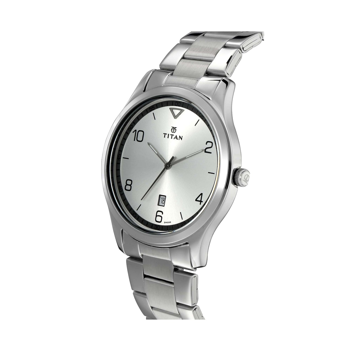 Titan Workwear White Dial Analog with Date Stainless Steel Strap watch for Men 1770SM01