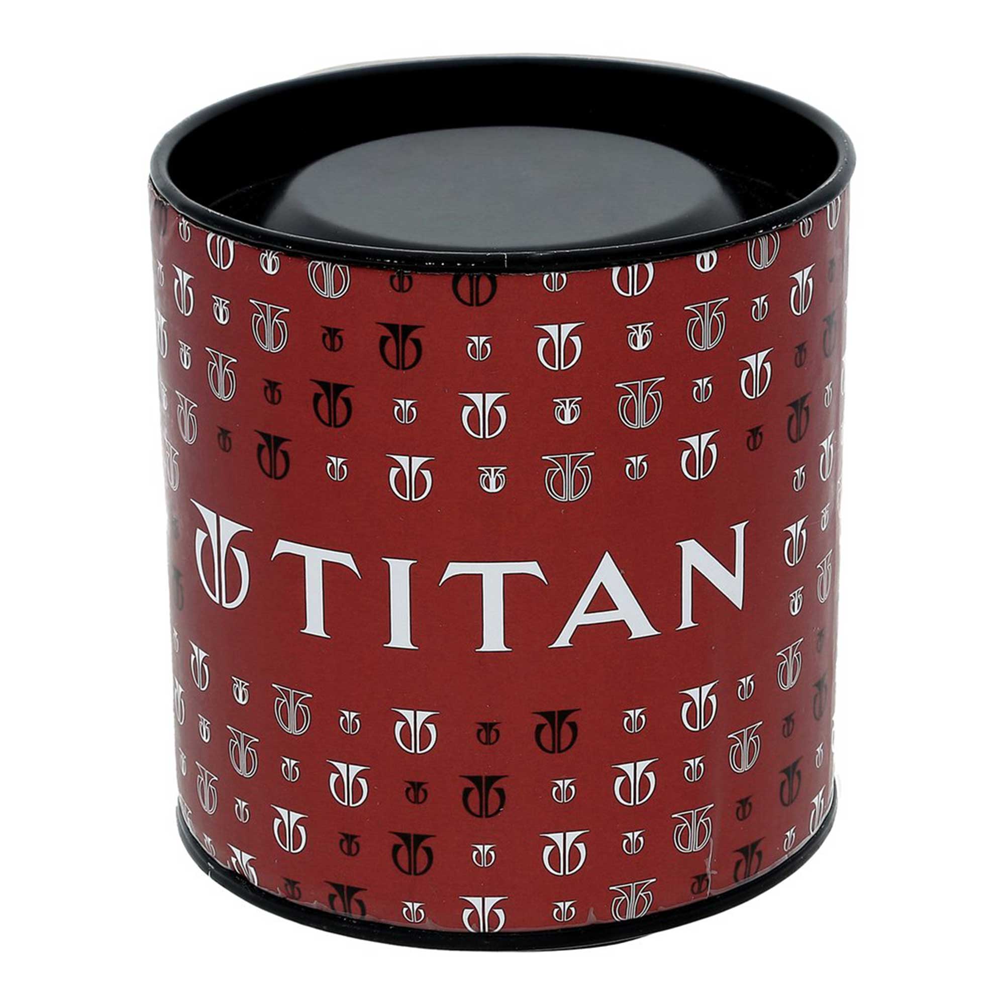 Titan Quartz Analog with Day and Date Silver Dial Leather Strap Watch for Men 1774SL01