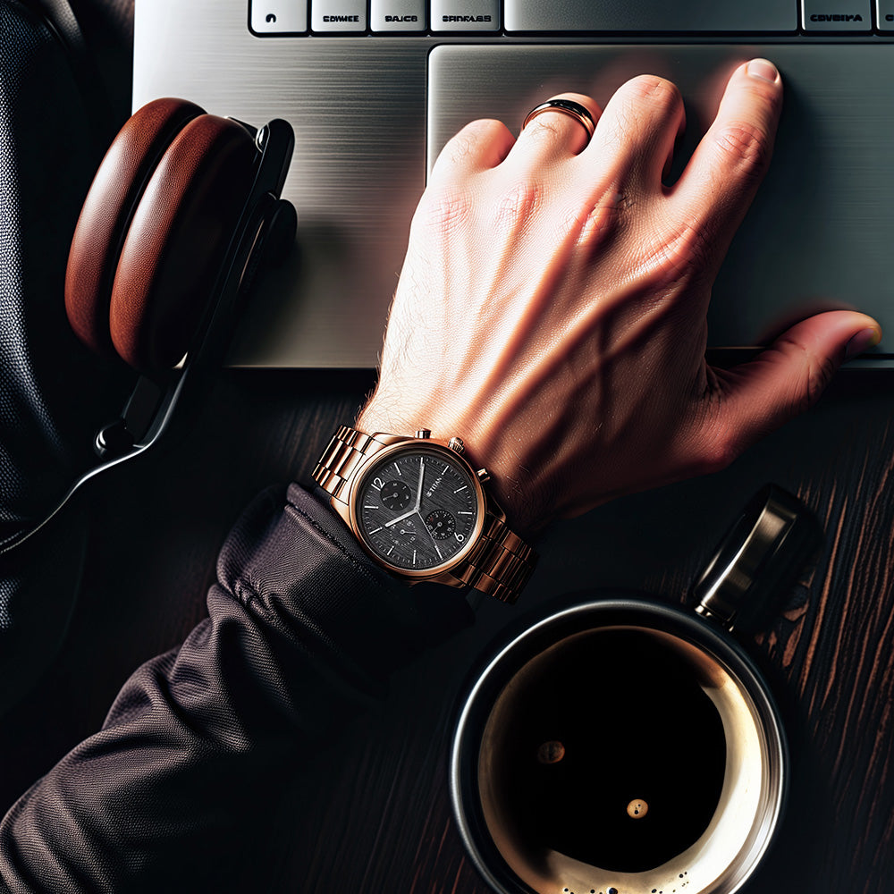 Titan Neo SplashBlack Dial Multi Stainless Steel Strap watch for Men 1805KM08