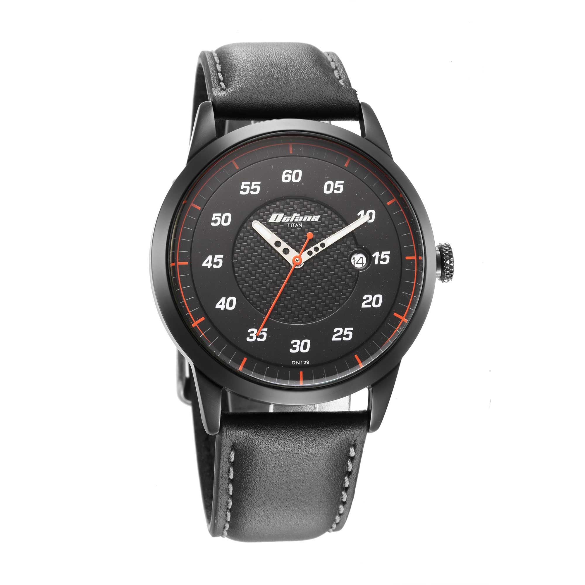 Titan Quartz Multifunction Black Dial Leather Strap Watch for Men