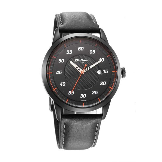 Titan Workwear Multifunction Black Dial Brown Leather Strap Watch For Men 1805NL01