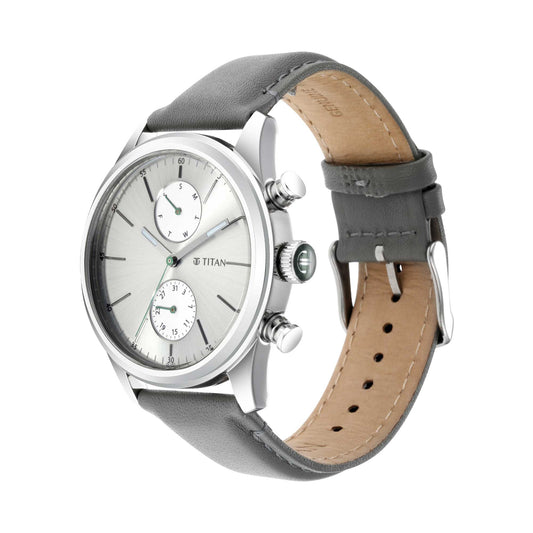 Titan Quartz Analog with Day and Date Grey Dial Watch for Men