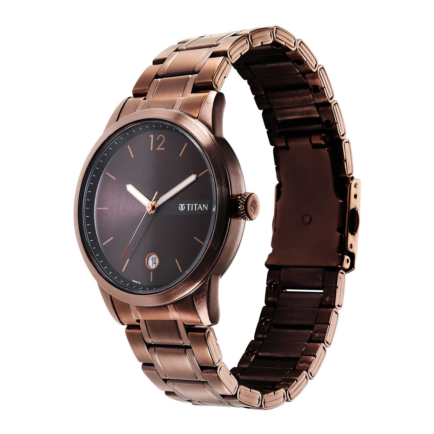 Titan Neo Splash Brown Dial Analog Stainless Steel Strap Watch for Men