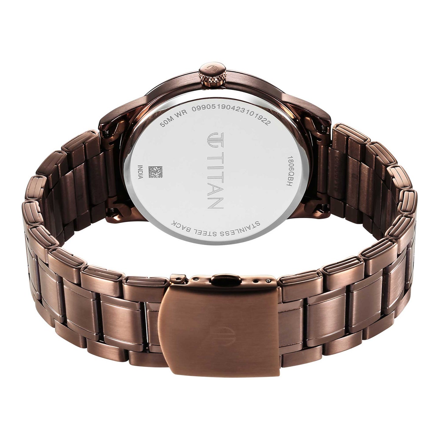 Titan Neo Splash Brown Dial Analog Stainless Steel Strap Watch for Men