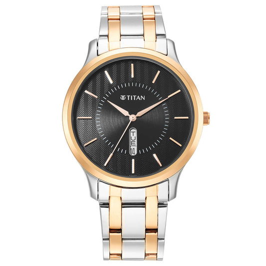 Karishma Black Dial Brass Strap Watch 1825KM02
