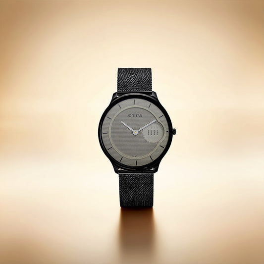 Titan Edge Baseline Beige Analog Stainless Steel Strap watch for Men 1843NM01