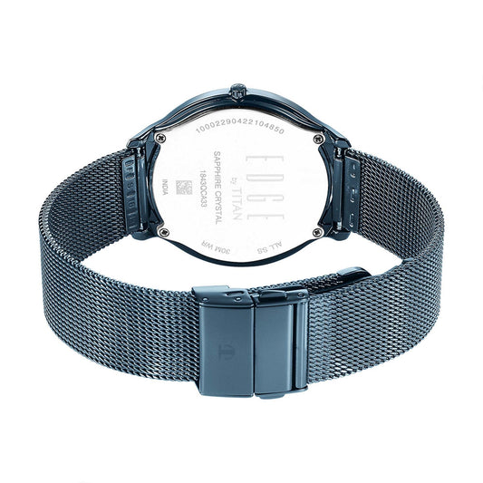 Edge Baseline Blue Dial Stainless Steel Strap Watch Men