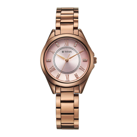 Titan Women Brass Round Shape Watches(2565QM01)