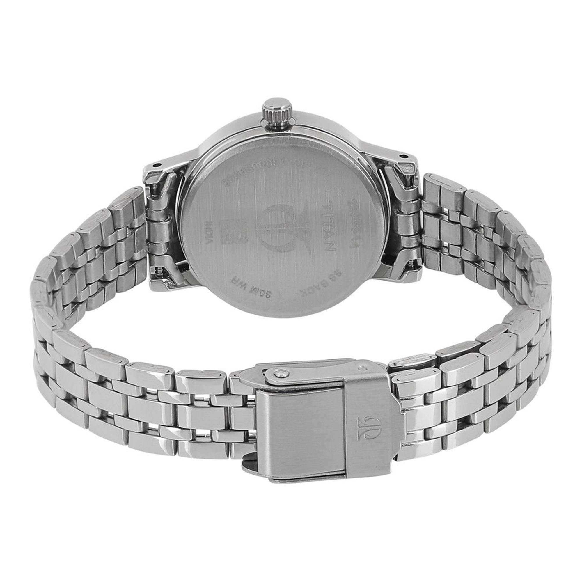 Titan Quartz Analog Silver Dial Stainless Steel Strap Watch for Women 2593SM01