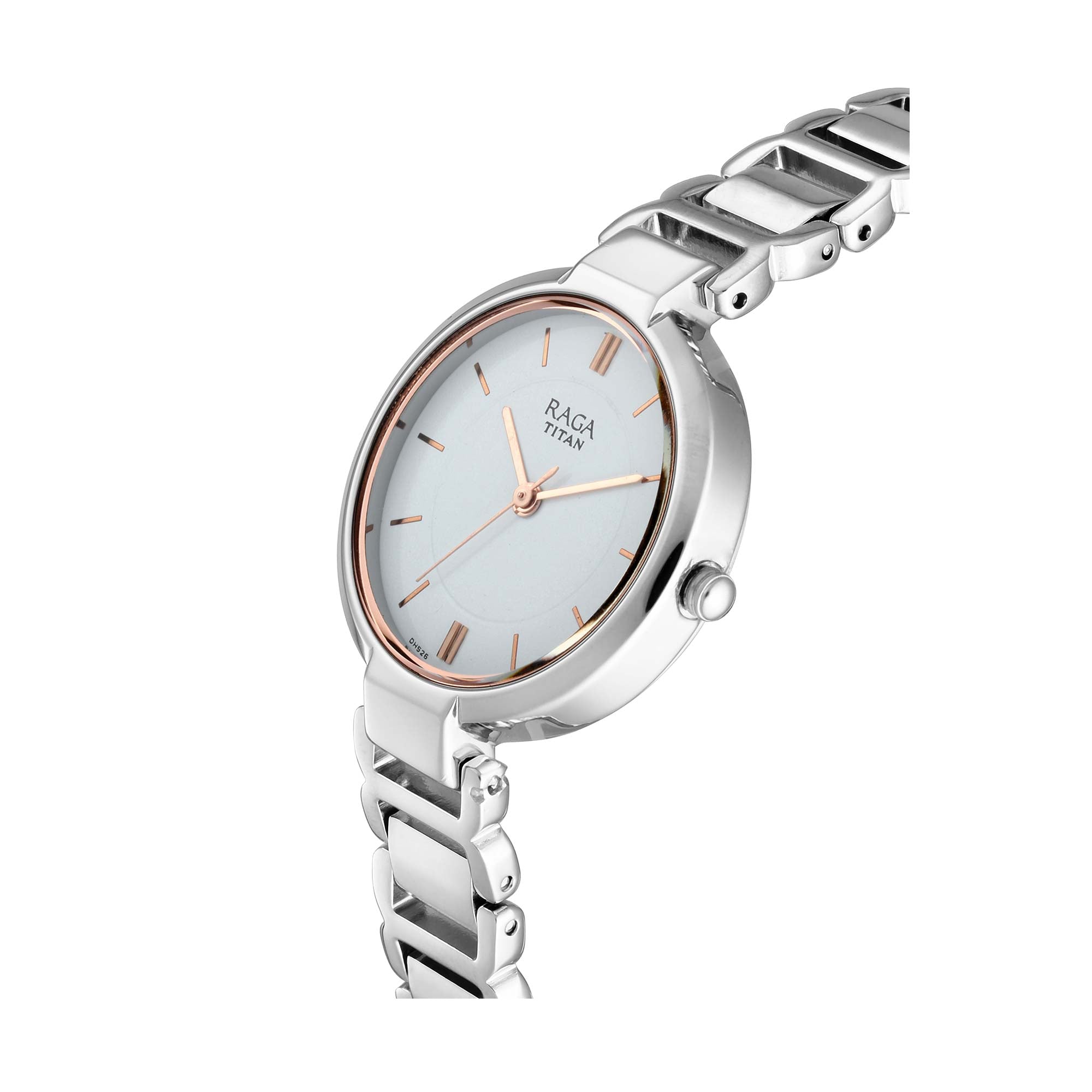 Titan Raga Viva White Dial Analog Metal Strap watch for Women 2608SM01