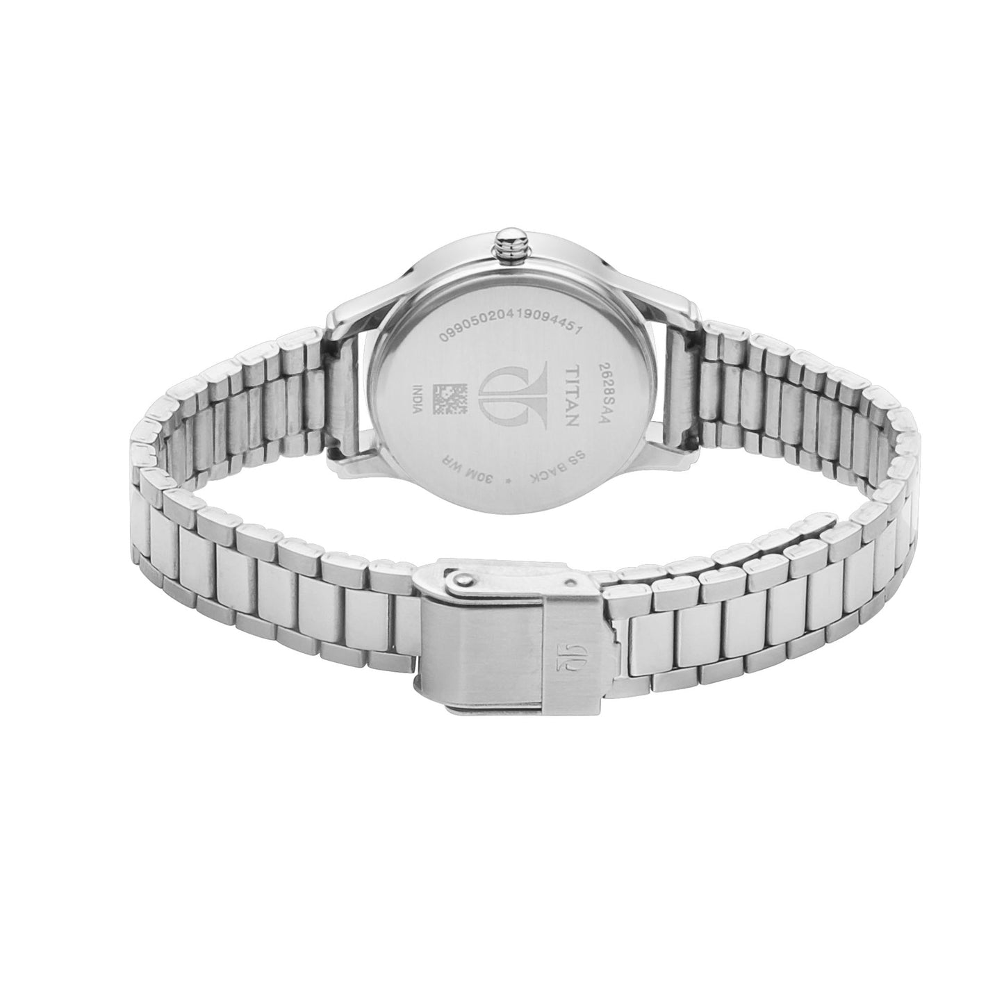 Titan Quartz Analog with Date Blue Dial Metal Strap Watch for Women 2628SM01