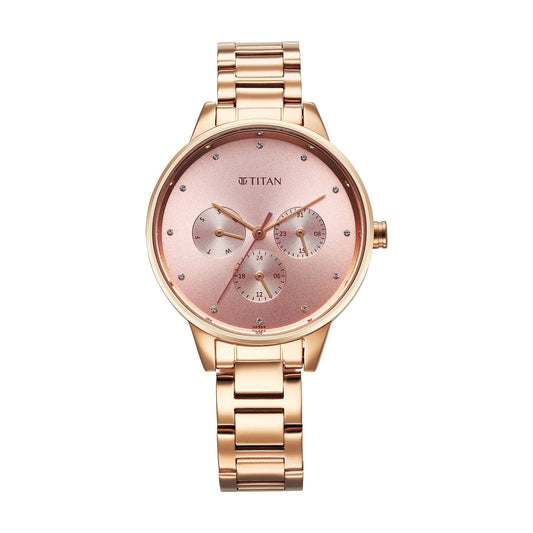 Titan Razzle Dazzle Phase 1 Strap Material Stainless Steel Dial Colour Pink 2648WM08