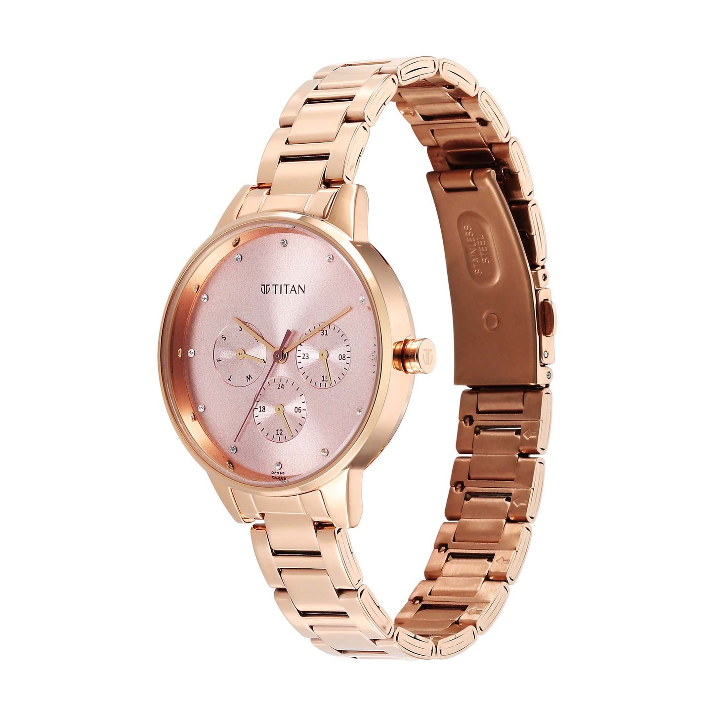 Titan Razzle Dazzle Phase 1 Strap Material Stainless Steel Dial Colour Pink 2648WM08
