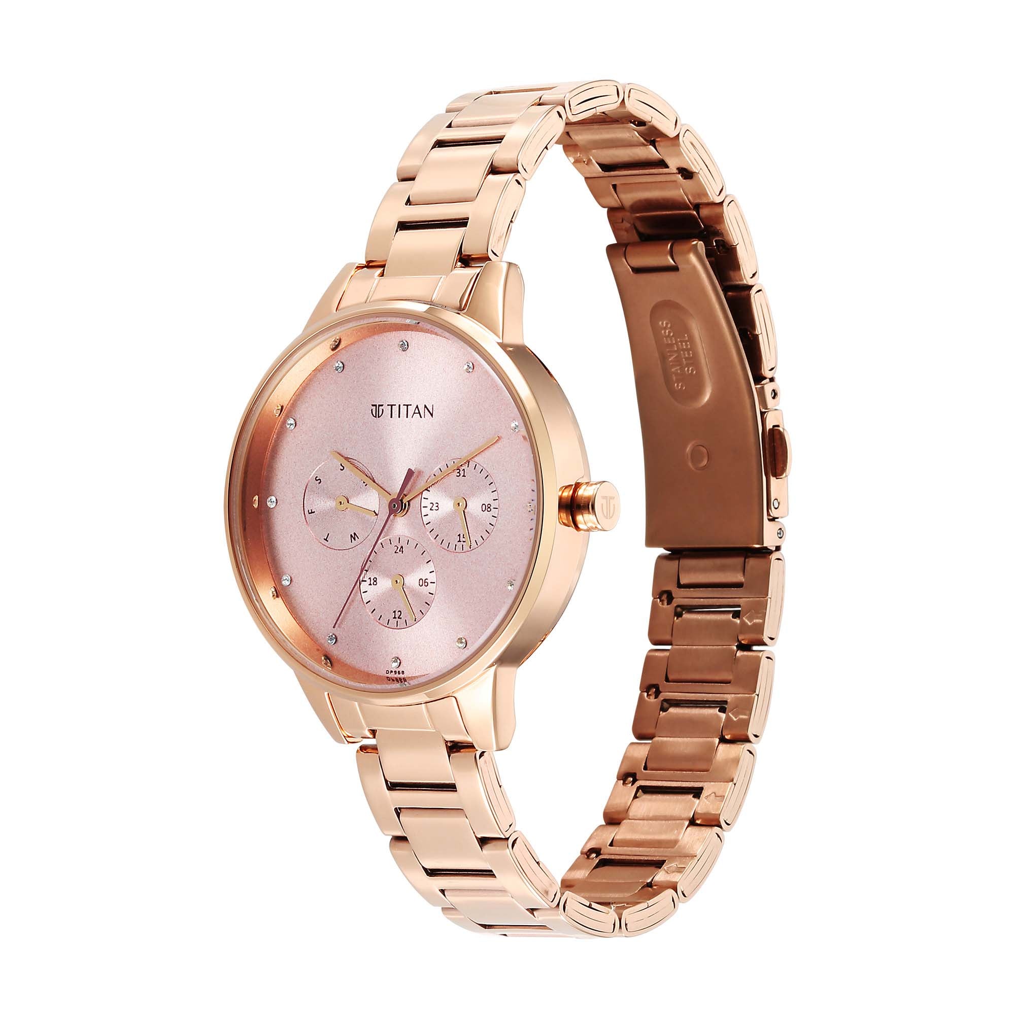 Titan Razzle Dazzle Phase 1 Strap Material Stainless Steel Dial Colour Pink 2648WM08