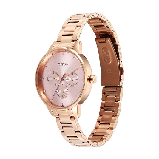 Titan Razzle Dazzle Phase 1 Strap Material Stainless Steel Dial Colour Pink 2648WM08