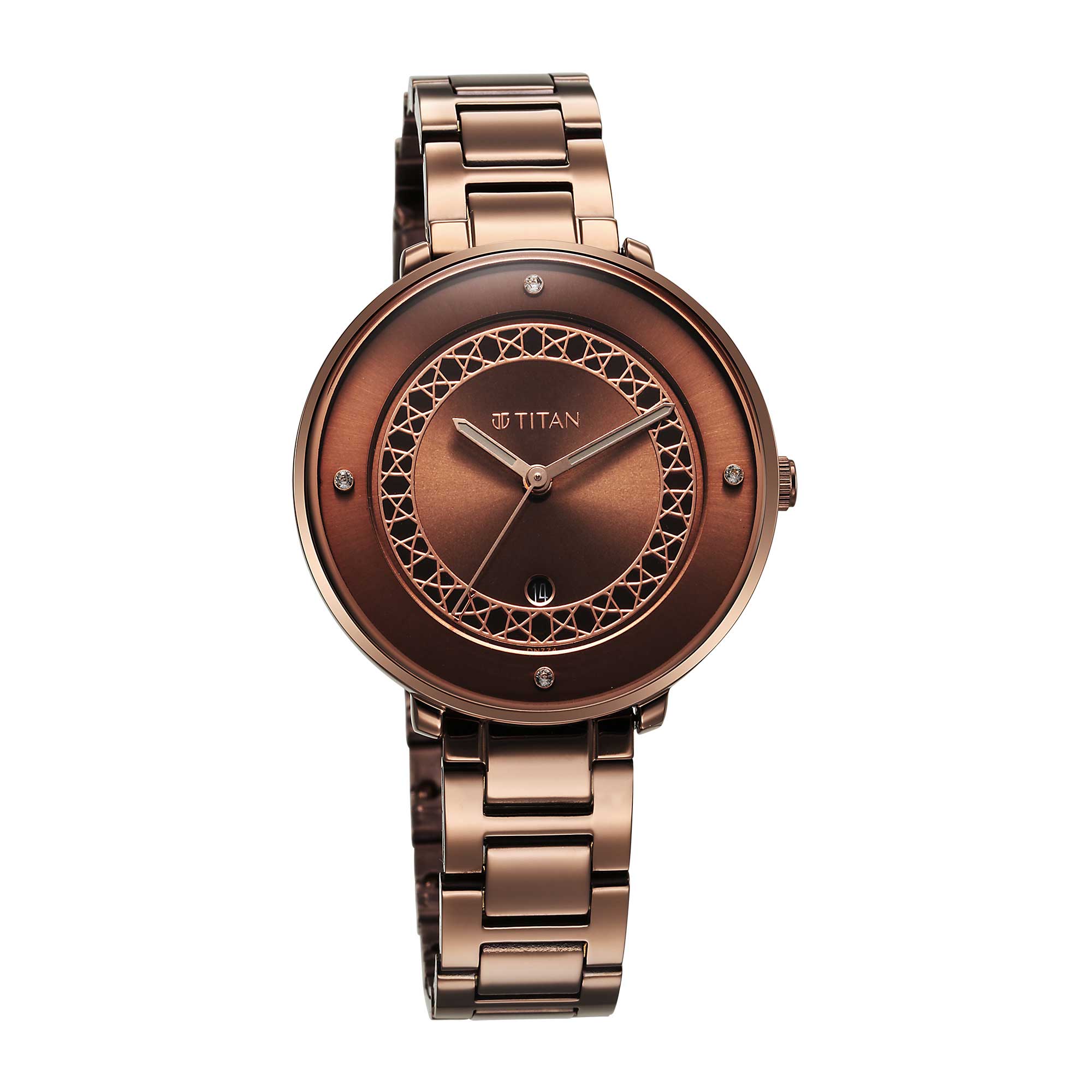 Titan Marhaba Brown Dial Analog Stainless Steel Strap watch for Women