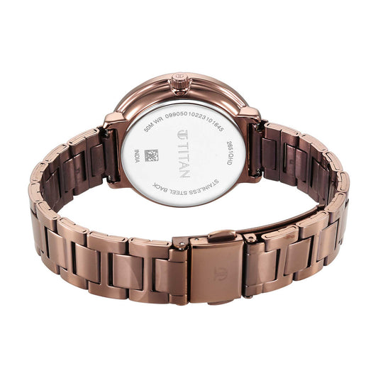 Titan Marhaba Brown Dial Analog Stainless Steel Strap watch for Women