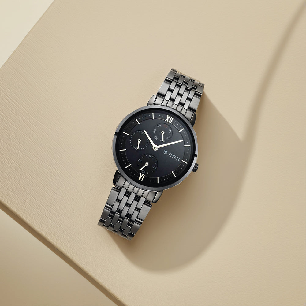 Titan Workwear Black Dial Women Watch With Metal Strap 2652NM01