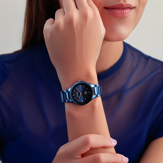 Titan Edge Ceramic Blue Dial Analog Ceramic Strap watch for Women 2653QC03