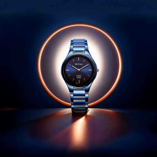 Titan Edge Ceramic Blue Dial Analog Ceramic Strap watch for Women 2653QC03
