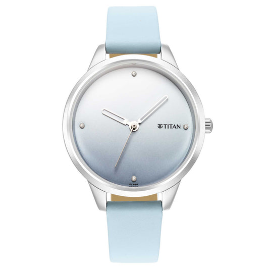 Titan Pastel Dreams Blue Analog Leather Strap watch for Women 2664SL02