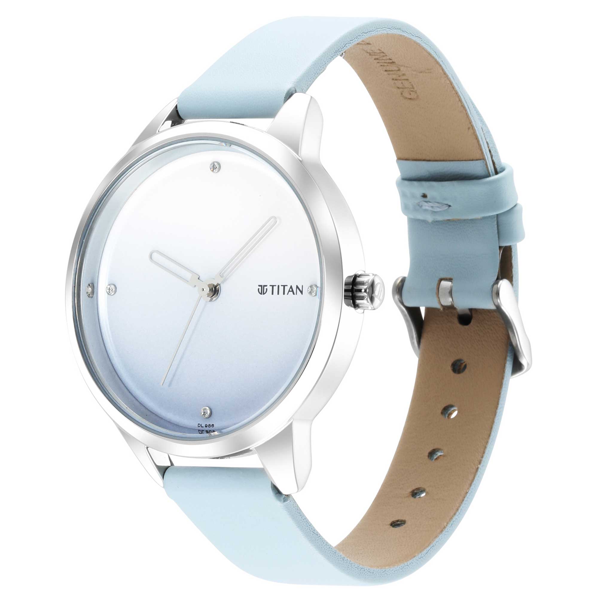 Titan Pastel Dreams Blue Analog Leather Strap watch for Women 2664SL02