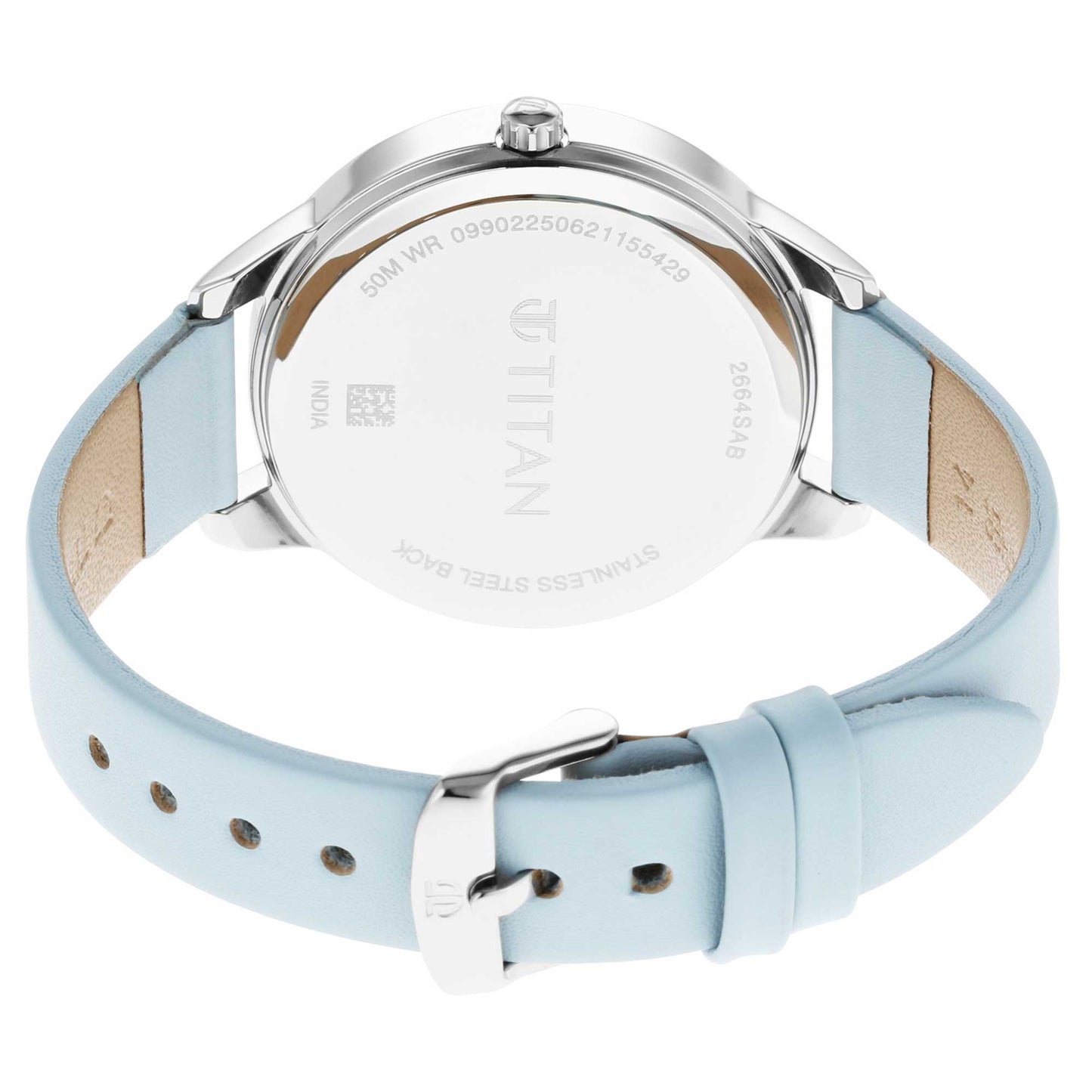 Titan Pastel Dreams Blue Analog Leather Strap watch for Women 2664SL02