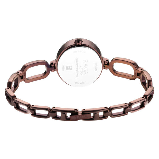 Titan Raga Viva Brown Dial Analog Metal Strap Watch for Women 2667QM01