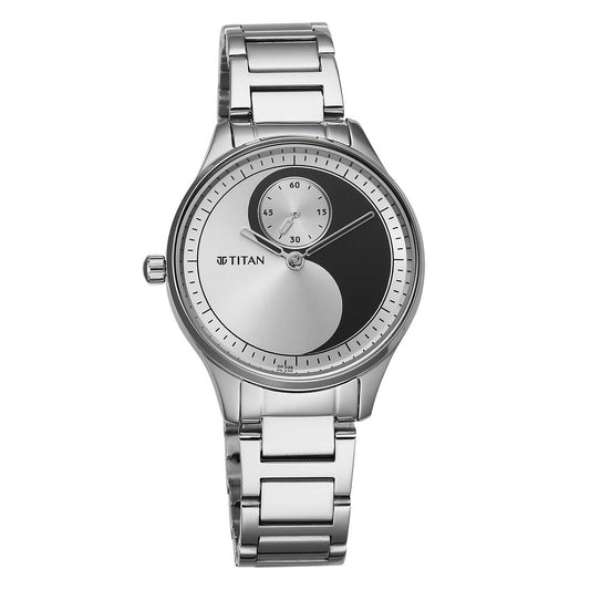 Titan Yin & Yang Black Dial Analog Stainless steel Strap Watch for Women