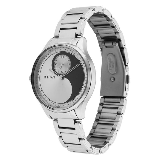 Titan Yin & Yang Black Dial Analog Stainless steel Strap Watch for Women