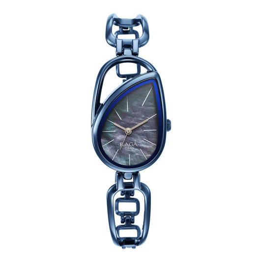 Titan Raga Chic Quartz Analog Blue Dial Blue Metal Strap Watch for Women 2688QM02